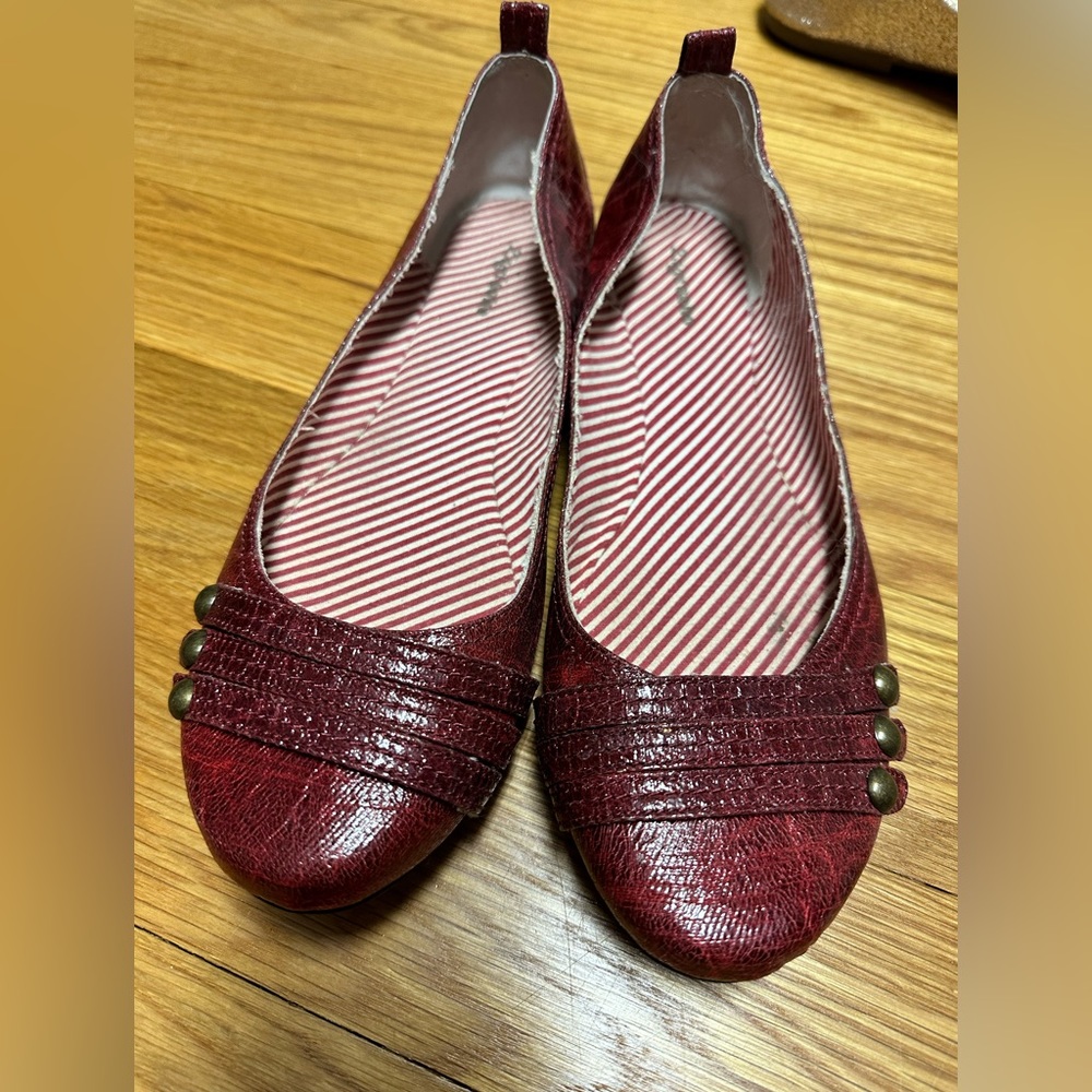 Red ballet flats women’s size 10 shoes